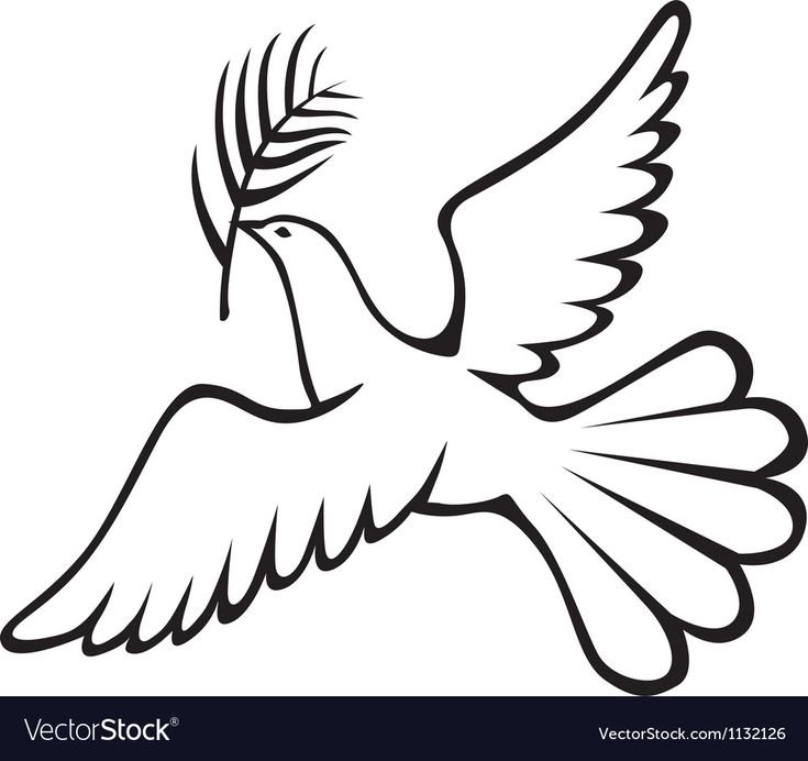 Трафарет голубя для вырезания