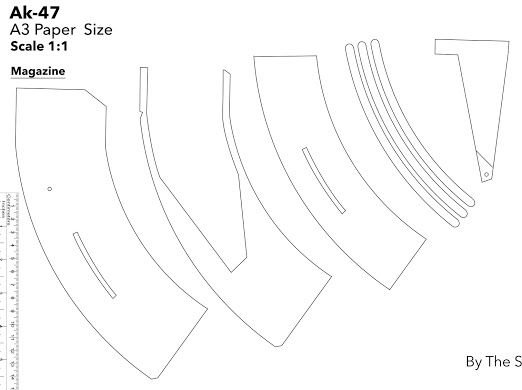 Автомат Калашникова из картона чертежи