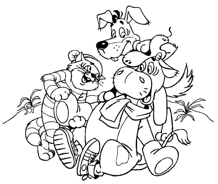 Простоквашино раскраска а4