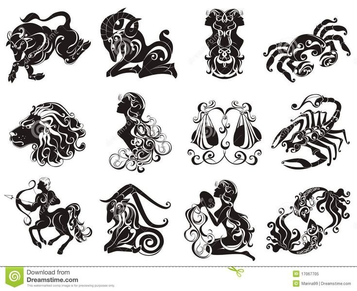 Знаки зодиака тату вектор