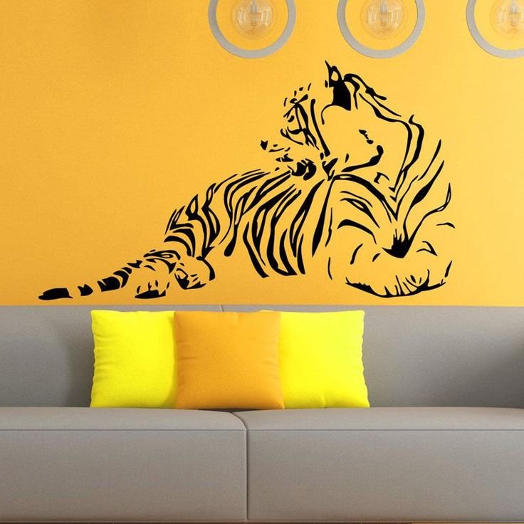 Трафарет тигр на стену для покраски