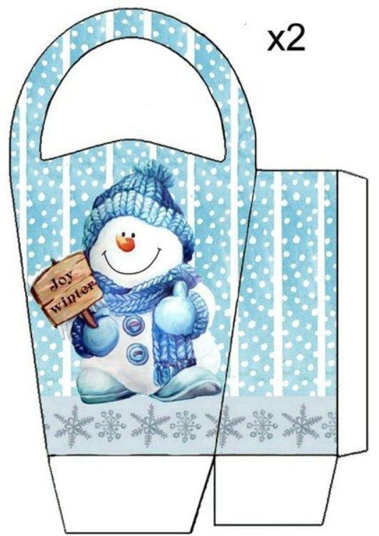 Выкройка упаковки для новогоднего подарка