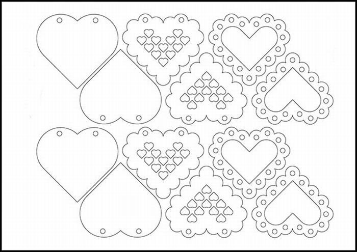 Сердечки шаблоны для вырезания