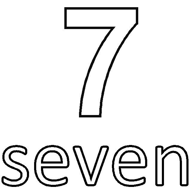 Цифра семь раскраска