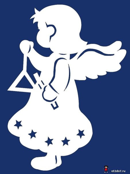 Ангелочки на окна трафареты