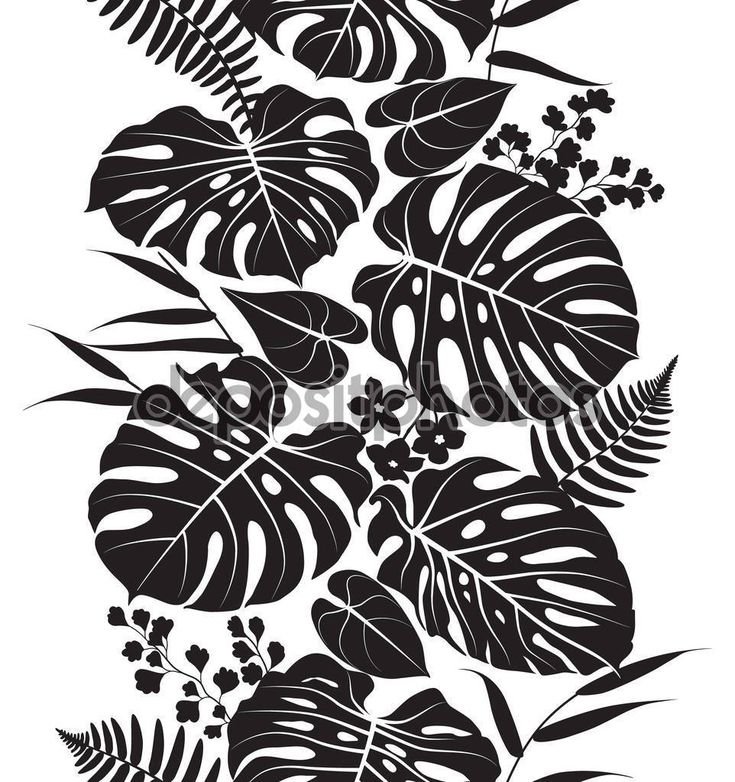 Трафареты растений на стену