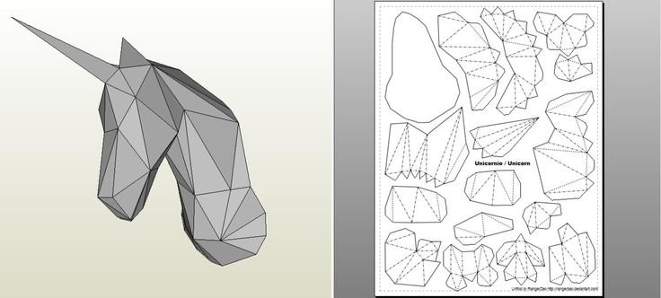 Развертки объемных фигур животных