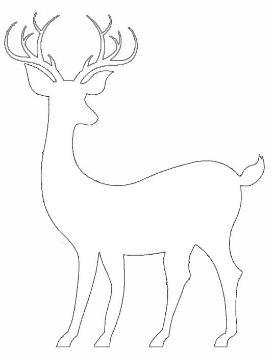 Трафарет оленя для вырезания