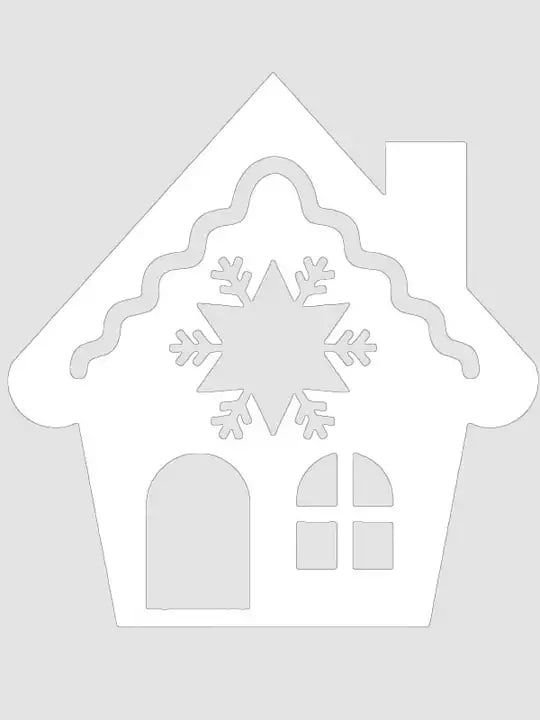 Вытынанка новогодний домик