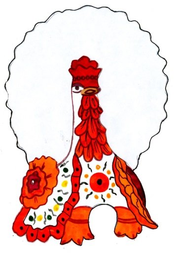 Этапы росписи дымковского индюка