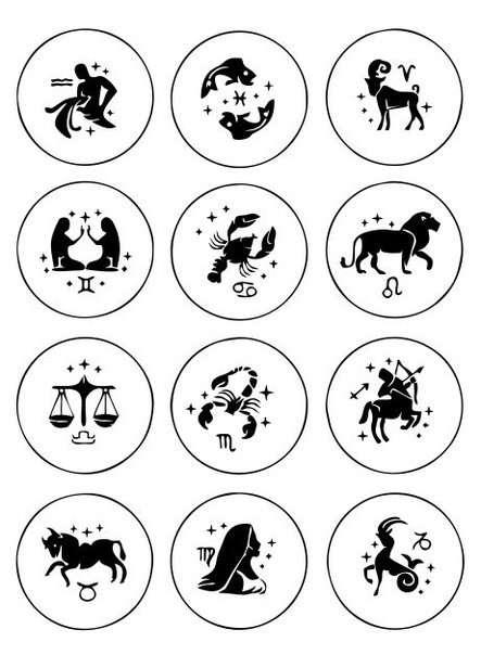 Знаки зодиака контурные рисунки