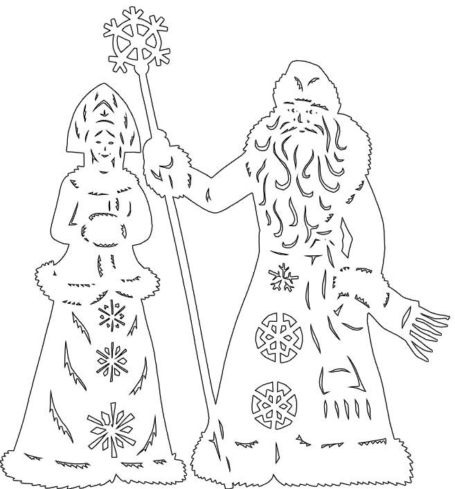 Вытанки на окна новый год дед Мороз