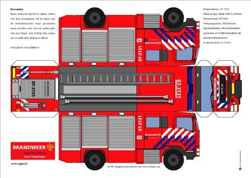 Пожарная машина Papercraft