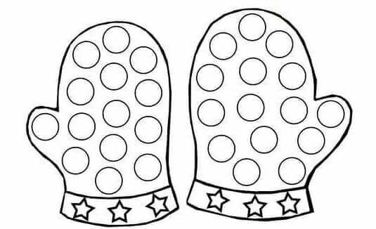 Варежки раскраска для детей