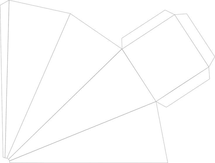 Треугольная бонбоньерка шаблон