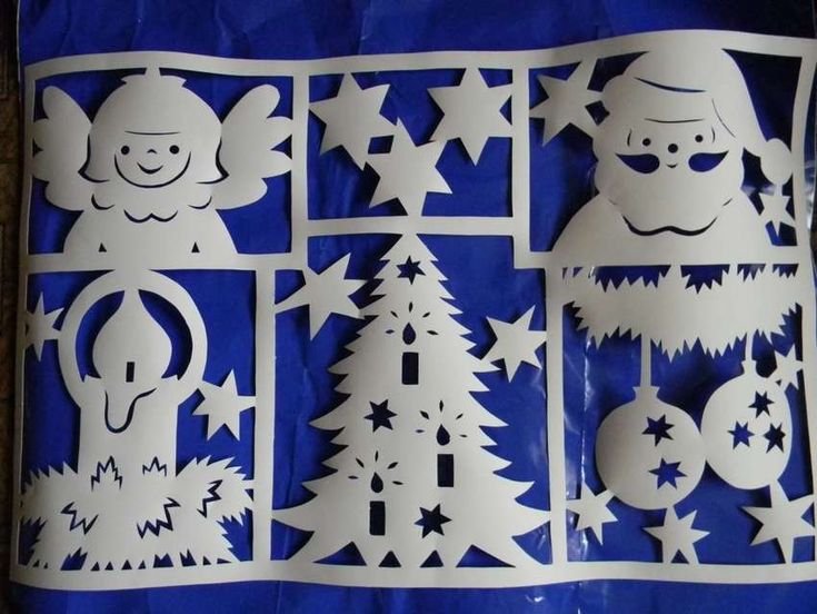 Новогодний декор на окна из бумаги