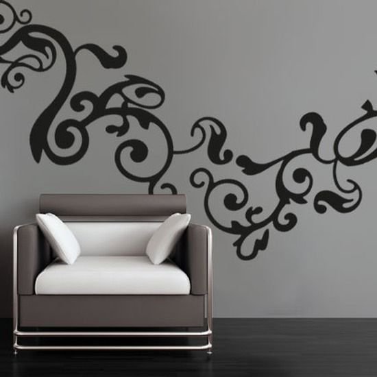 Орнамент на стене в интерьере