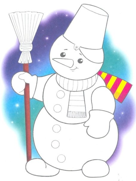 Аппликации "Снеговик"