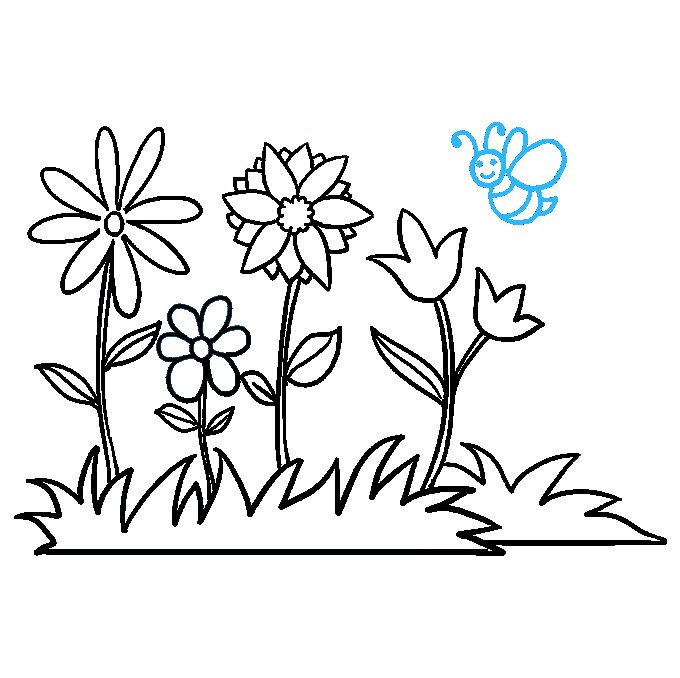 Цветы раскраска для детей