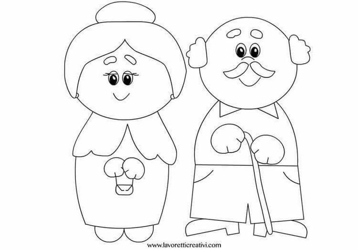 Аппликация бабушка и дедушка