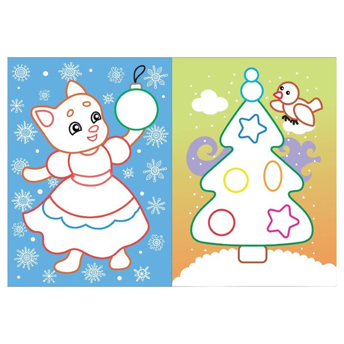 Новогодняя раскраска пластилином