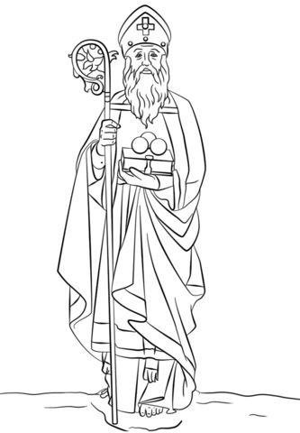 Разукрашка Святой Николай