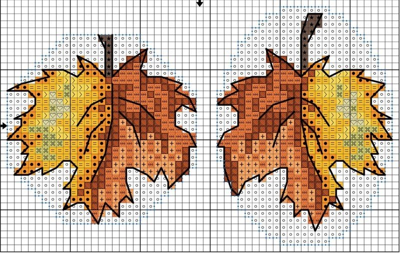 Вышивка осенние листья