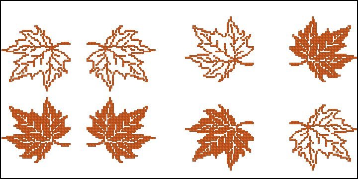 Вышивка крестом кленовый лист