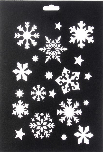 Трафарет пластик "снежинки 5"
