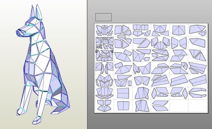 Полигональная схема добермана