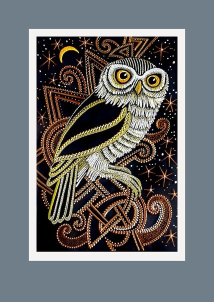 Совушки точечная роспись