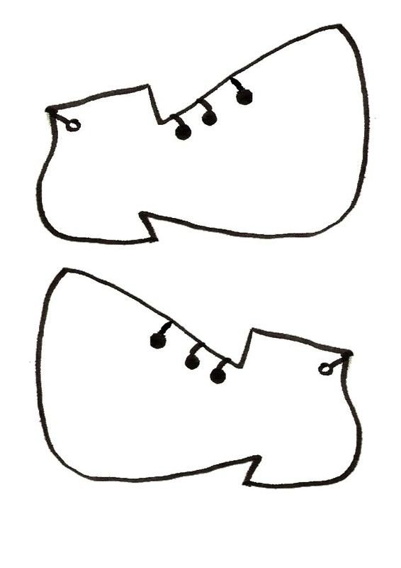 Ботинки клоуна шаблон