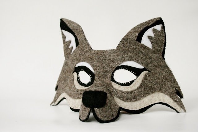 Новогодняя маска из фетра волк