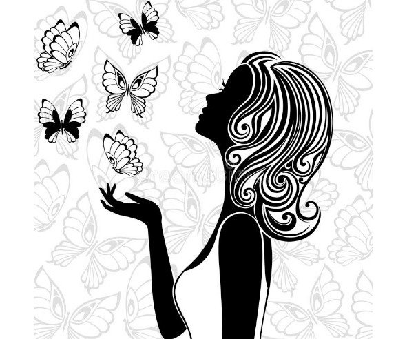 Силуэт девушки для вырезания