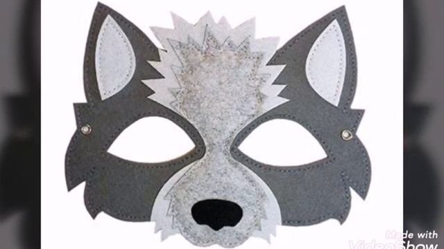 Маска карнавальная из фетра волк