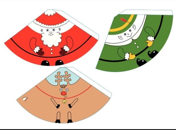 Дед Мороз из бумаги объемный