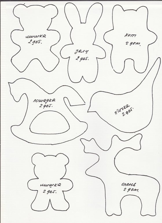 Ёлочные игрушки из фетра своими руками с выкройками на новый год