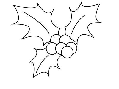 Листья падуба трафарет
