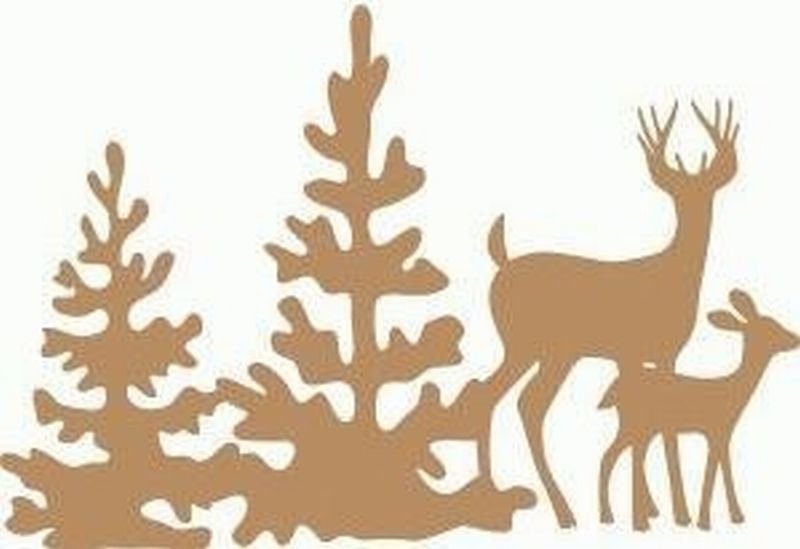 Трафарет оленя для вырезания