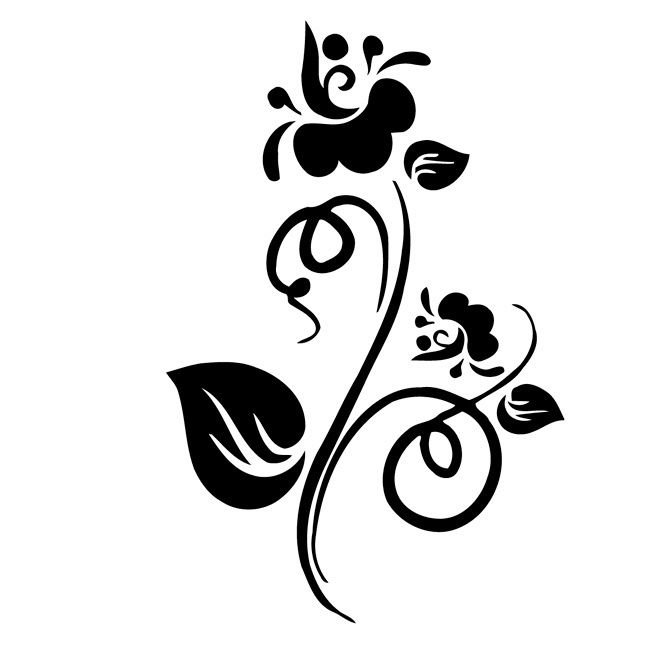 Цветок необычной формы трафарет