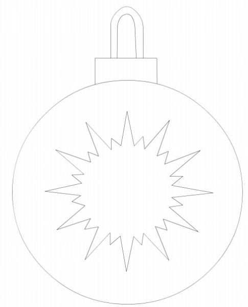 Новогодний шар трафарет для вырезания
