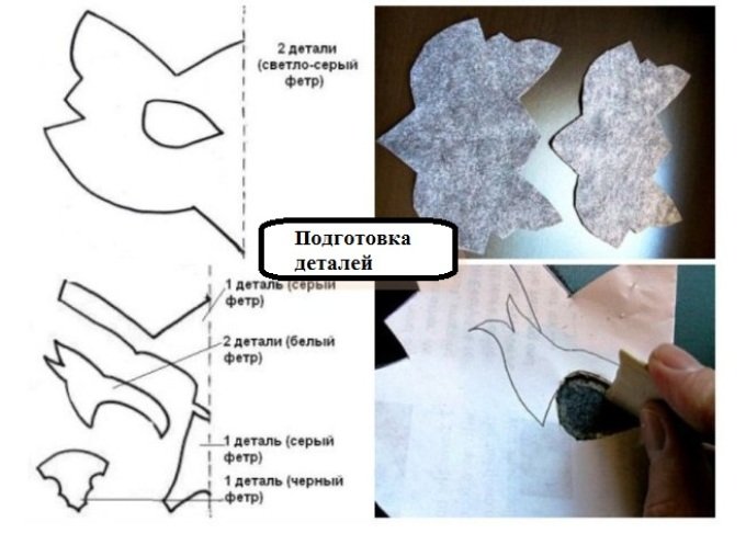 Маска волка из фетра выкройка