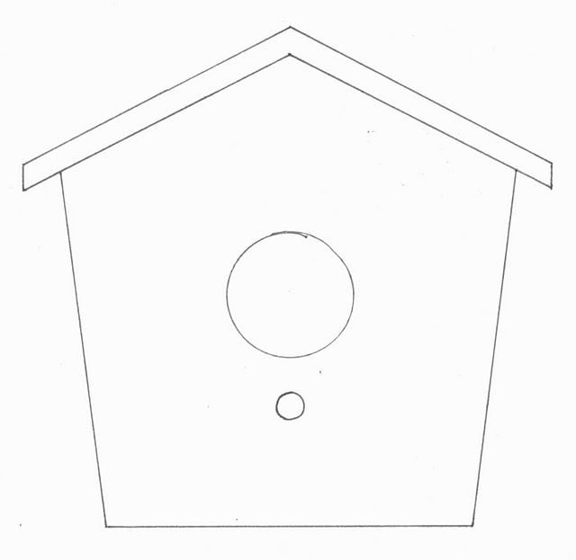 Трафарет скворечника из картона