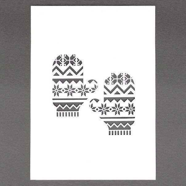 Трафарет варежки