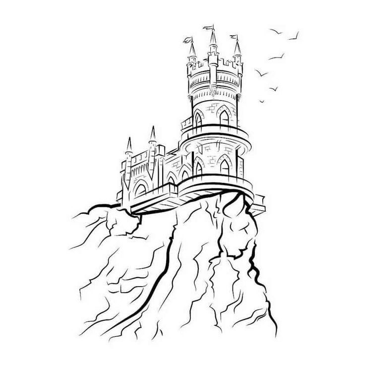 Ласточкино гнездо в Крыму контур