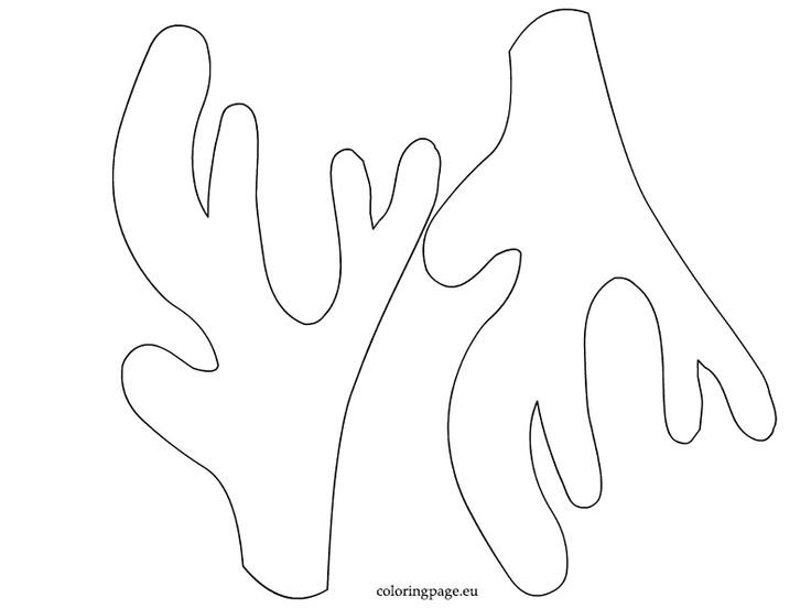 Оленьи рожки трафарет