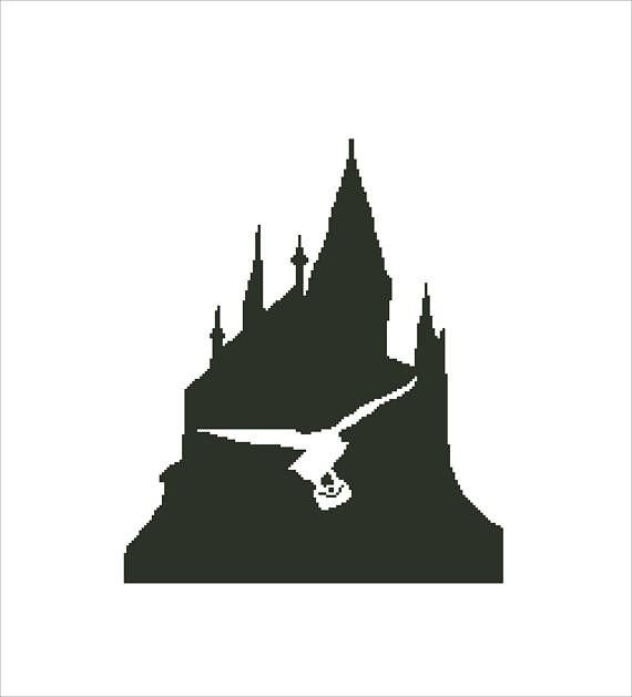 Гарри Поттер замок Хогвартс силуэт