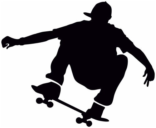 Скейтбордист трафарет