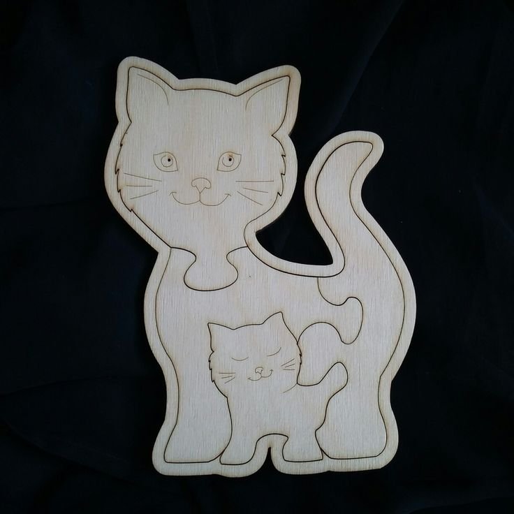 Трафарет кошки для выпиливания