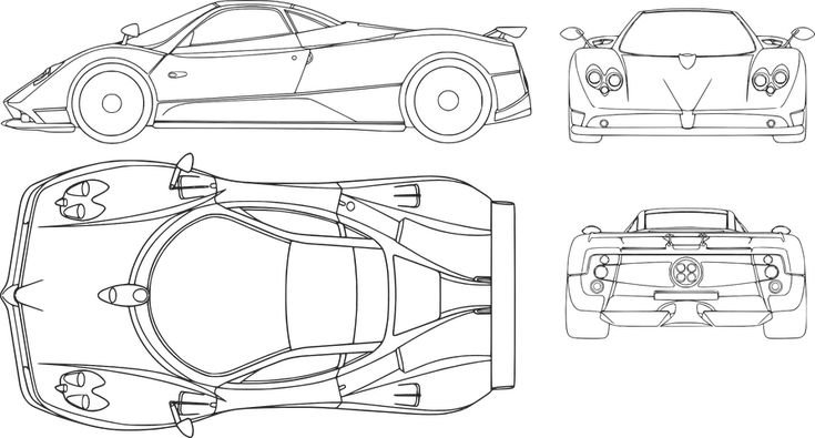 Pagani Zonda Cinque чертёж